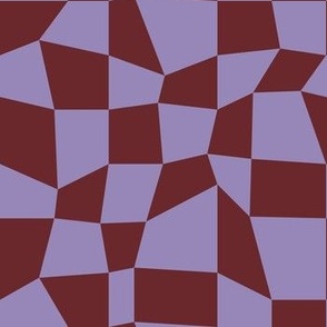 Psychedelic Checkerboard in Lilac + Burgundy