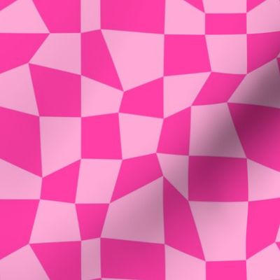 Psychedelic Checkerboard in Tonal Hot Pink