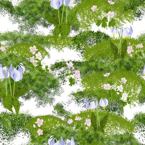 Moss Flowers/Spring Flowers/Spring Botanical - White Large