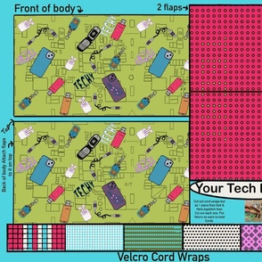 Tech Organizer- DIY cut and Sew + Remote holder