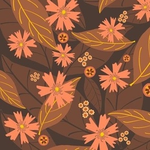 Autumn Garden Floral brown