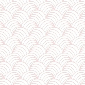 Art Deco Ocean waves in  piglet pink and white  sea