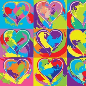 Bold Painted Hearts 