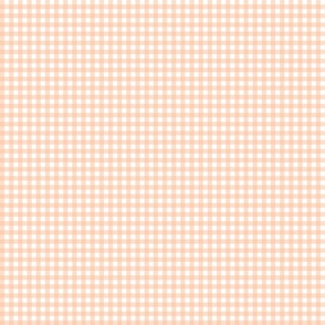 1/4 in - Gingham check - peach fuzz on white