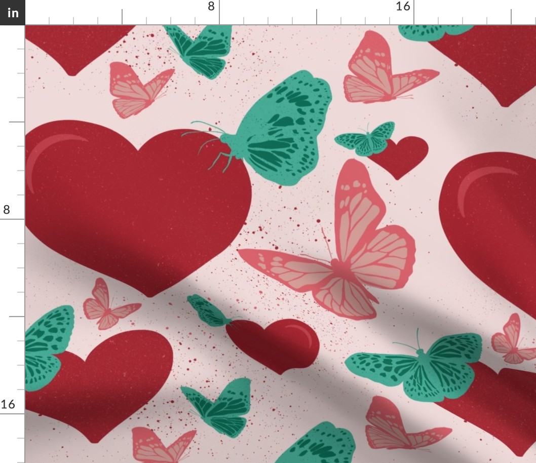 Hearts Butterfly Love Pattern