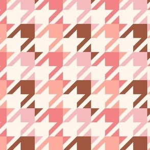 Brown, Blush Classic Houndstooth Check