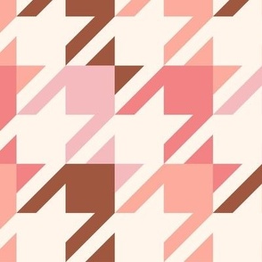 Blush Pink, Brown, Cream Houndstooth Check Jumbo Scale