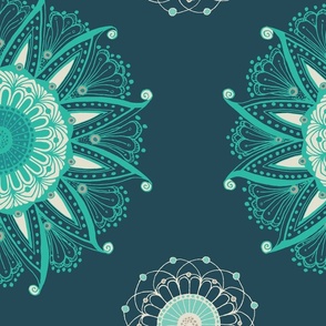 Kangaroo Paw Mandala on Teal - Large