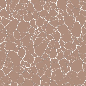Kintsugi Cracks - Large Scale - Redend Point and White - Terracotta  Crackle Blush Orange