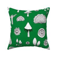 Mushroom Pointilism Pattern - green