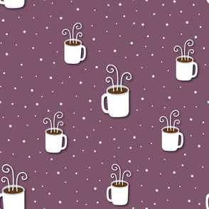 Coffee Mugs on Plum 7F556C: Large