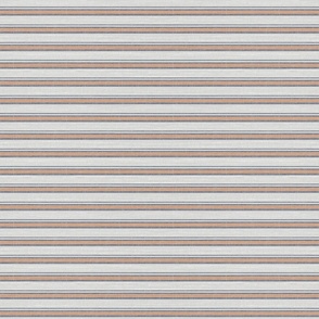  Retro Stripes - Gray, Orange, White in Linen