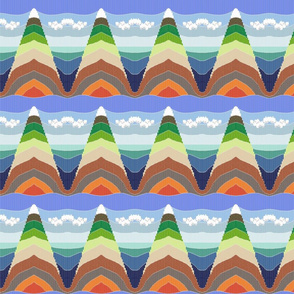 From Mount Everest to the Mariana Trench - faux Bargello