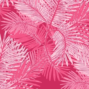 Palm Leaves-Dragon Fruit Pink-Paradise Found Collection-Large Scale