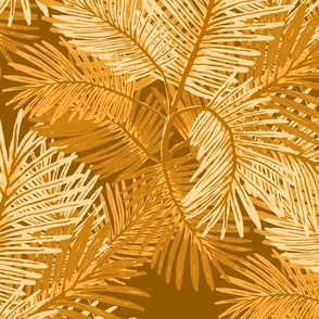 Palm Leaves-Temple Gold- Paradise Found Collection-Large Scale