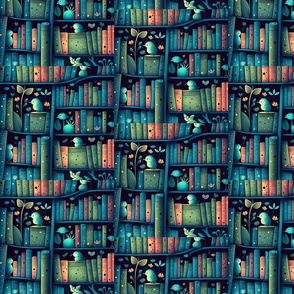 Bookshelf Books Library Bookworm Reading Pattern Wrapping Paper by