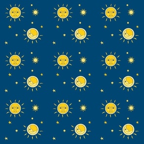 Folksy Sun, Moon and Stars 