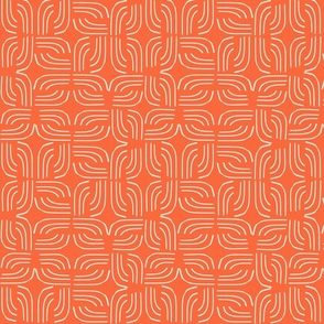 Geometric Hand Drawn Lines Coral Orange 