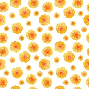 Watercolor Orange Flowers on White (SMALL)
