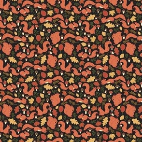 Mini - Squirrel Autumn Leaves Pattern 