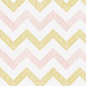 dotted zigzag blush and gold | large