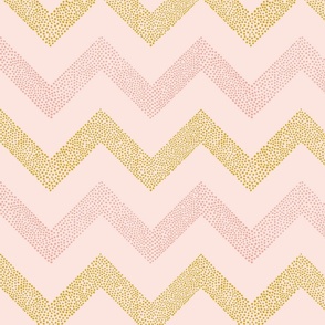 pink and brown dotted zigzag | large