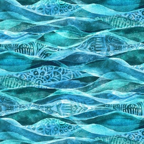 Boho Open Ocean Watercolor Abstract