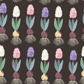 Hyacinth vintage seamless pattern