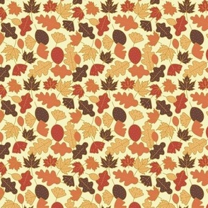 Mini - Autumn Leaves Illustrations in burnt orange, red, mustard yellow and brown