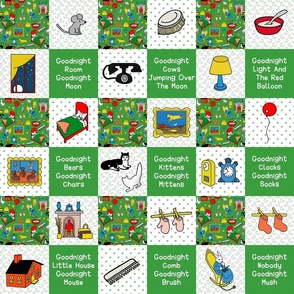 Smaller Scale Patchwork 3" Squares Goodnight Moon Children's Classic Storybook for Cheater Quilt or Blanket