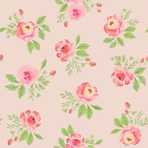 Vintage Rose Floral Blush