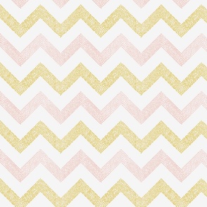 gold and blush dotted zigzag | medium