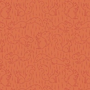 Small - Orange squirrel pattern monotone texture background