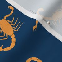 Simple Yellow Scorpions on Navy