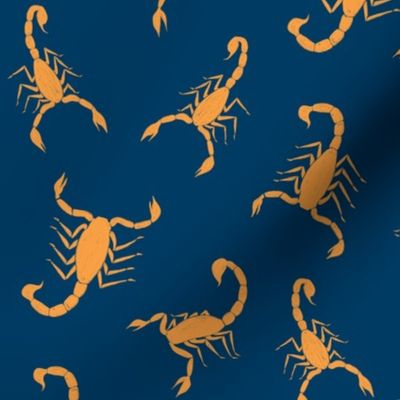 Simple Yellow Scorpions on Navy