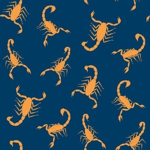 Simple Yellow Scorpions on Navy