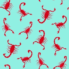 Simple Red Scorpions on Aqua
