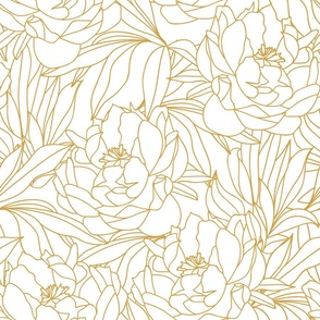 gold lines peonies