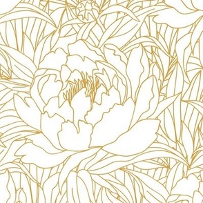gold lines peonies