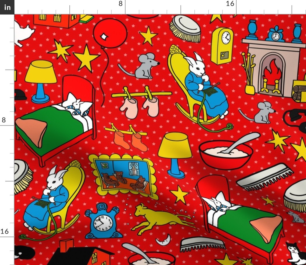 Large Scale Goodnight Moon Children's Storybook Classic on Red