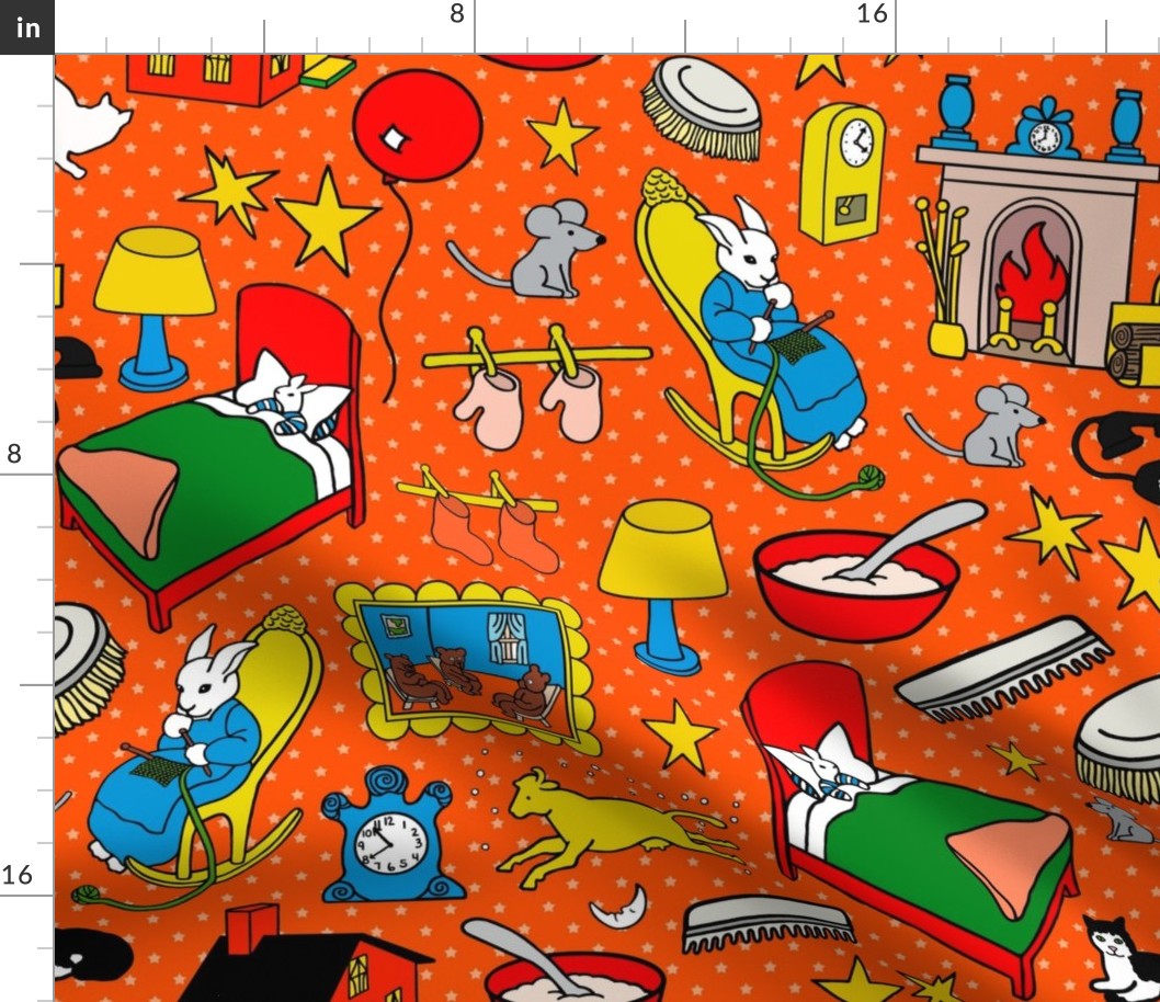 Large Scale Goodnight Moon Children's Storybook Classic on Orange