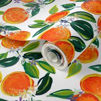 Tangerine Dreams Painted Oranges Fabric