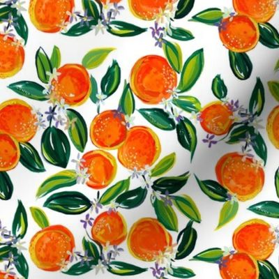 Tangerine Dreams Painted Oranges Fabric