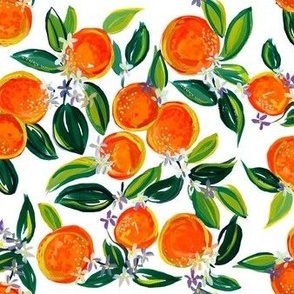 Tangerine Dreams Painted Oranges Fabric