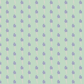 Mint Green & Lavender Grape Hyacinth Fabric, Delicate Floral Spring Pattern