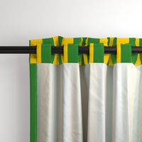 Smaller Scale Goodnight Moon Bold Vertical Stripes Yellow Gold and Green Classic Storybook Curtains