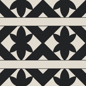 Neutral Geometric Leaf Print