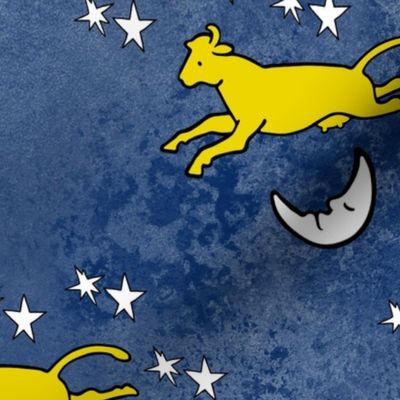 XLarge Scale Goodnight Moon Children's Storybook Cow Jumping Over The Moon Starry Skies Coordinate