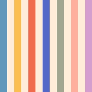 Boho stripes - colorful happy stripes in blue, pink, red, brown, green and yellow