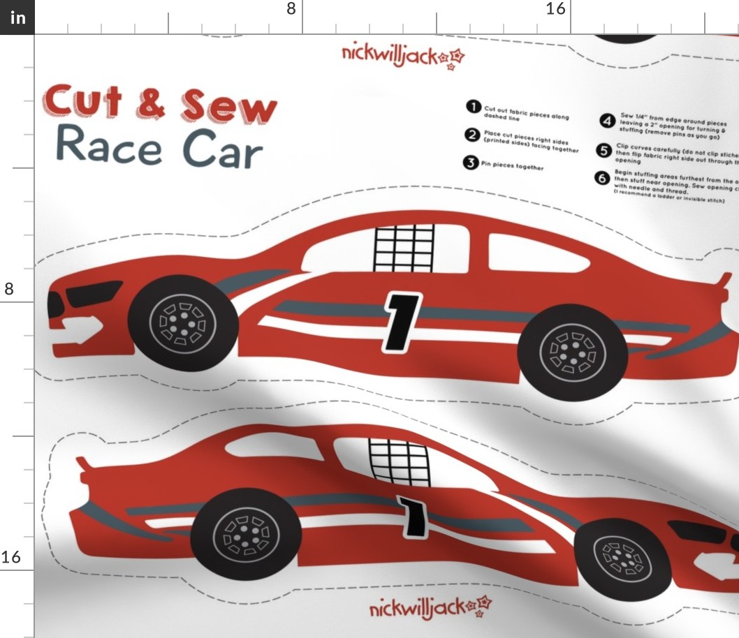 Cut and sew race car